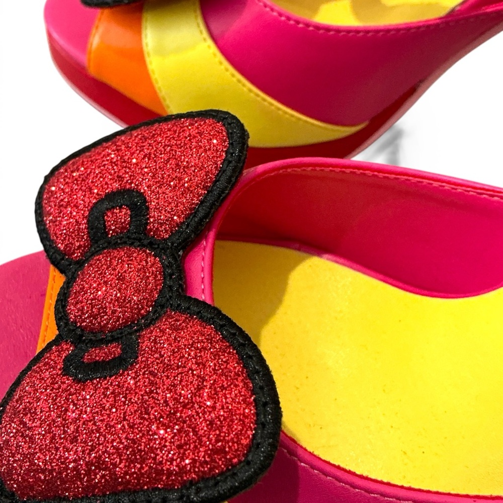 Hello Kitty Red Platform Heels w/ Glitter Bows - Picture 2 of 5